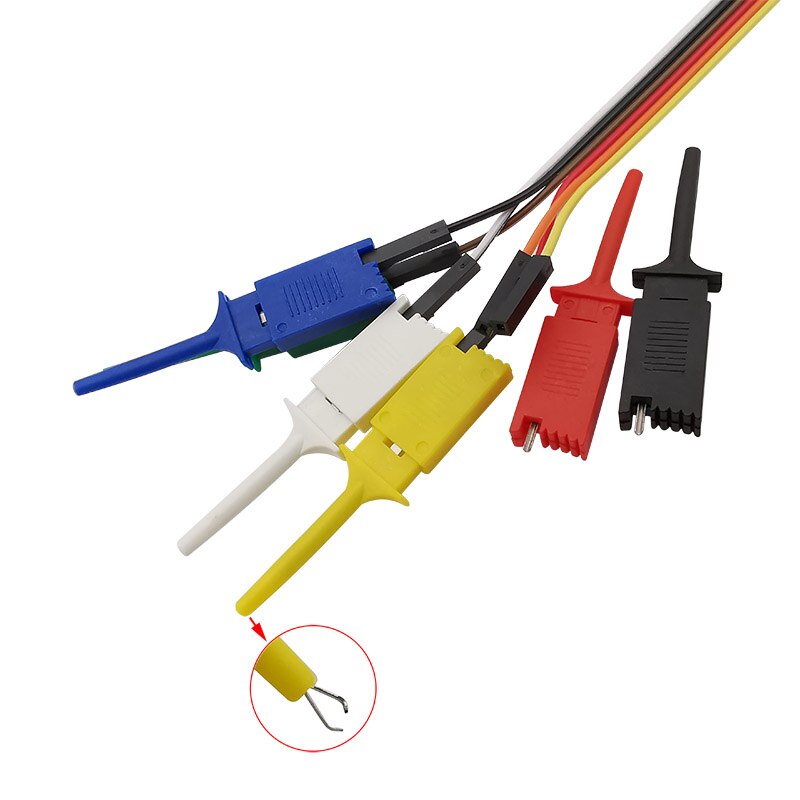6Pcs/lot 6 Colors Test Hooks Clip Logic Analyzer Cable Jumper Wire Gripper Probe Testing Accessories Test Leads Hook 20/30CM