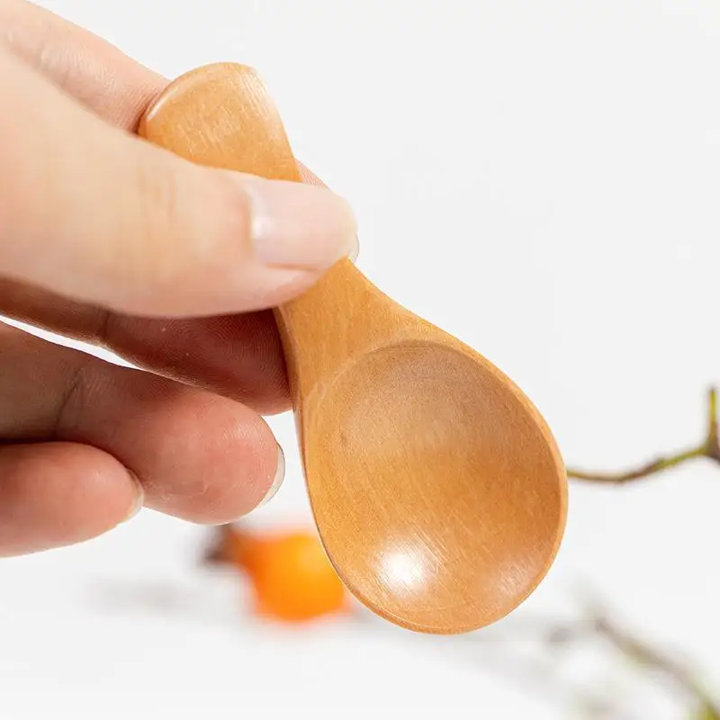 Mini cucharas de madera para cocina, cuchara para condimentos de especias, café, té, azúcar, cucharaditas, mango corto, vajilla para el hogar, 8/1 Uds.