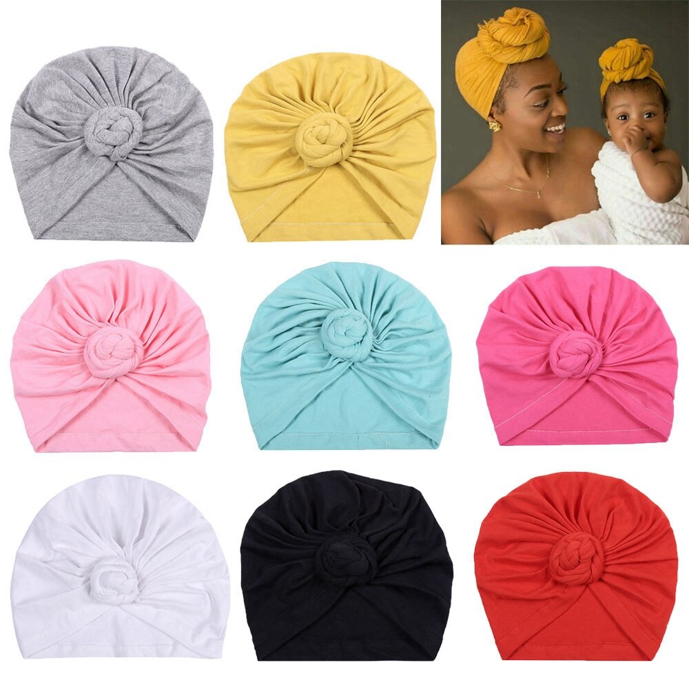 Headwrap Pre-Tied Bonnet Turban Caps for Baby Kids Chemo Hat Cotton Headscarf Baby Girl Headband Chemotherapy Cap