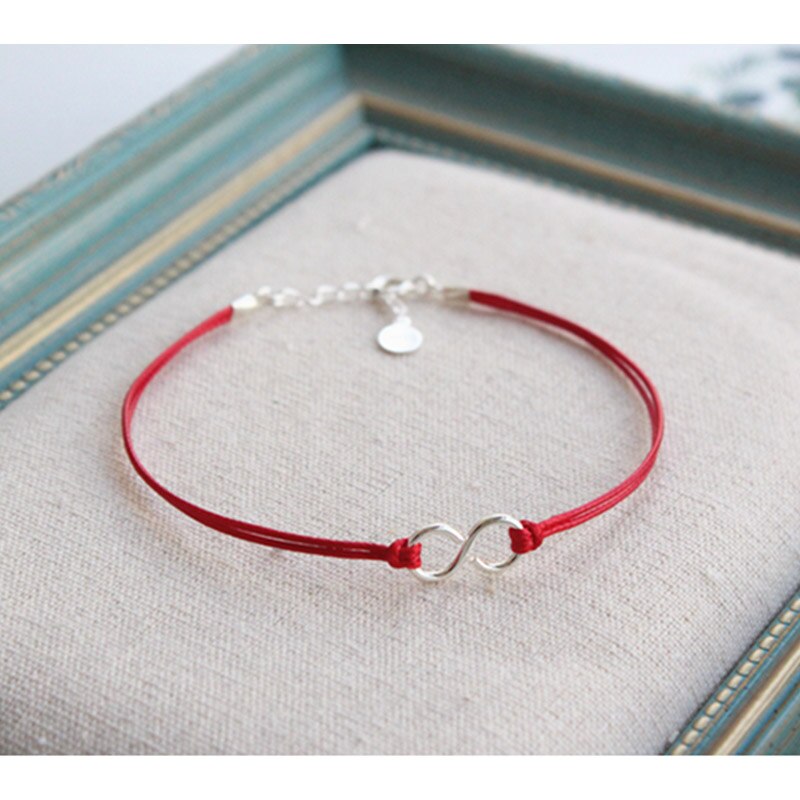 925 Sterling Silver Anklets for Women Red Thread Rope Anklet Bracelet Chain Foot Jewelry