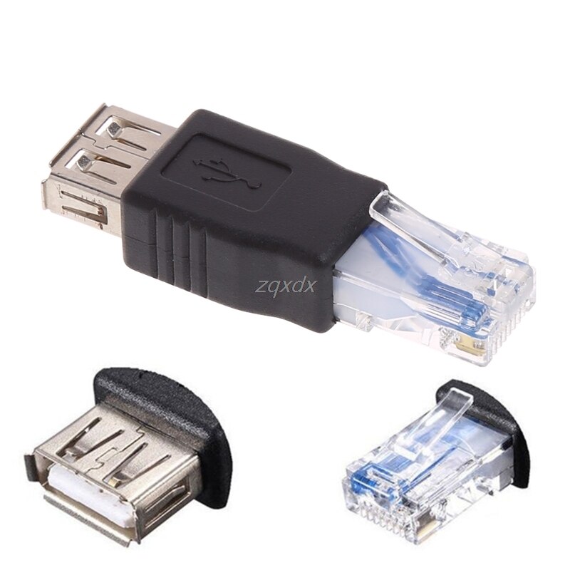 USB Type A Female To RJ45 Male Ethernet LAN Network Router Socket Plug Adapter Whosale&amp