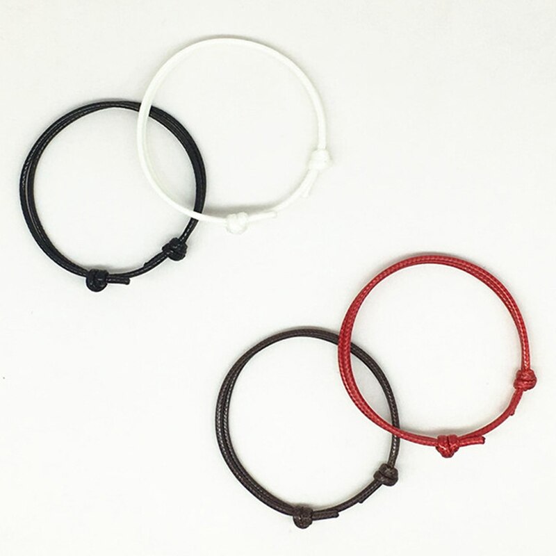 2 uds Simple ajorcas hechas a mano ajustable cuerda para las mujeres y los hombres tobilleras de pareja suerte cadena Cadena de tobillo pulsera Bohemia pulsera joyería de pie