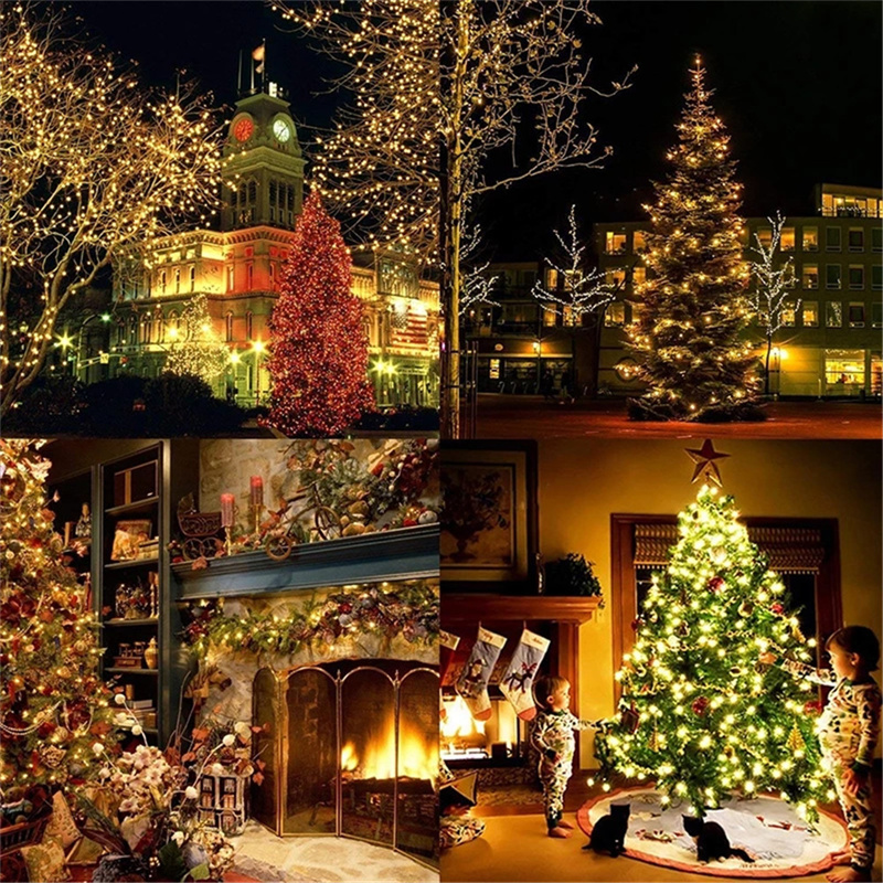 Guirlande lumineuse LED 10m 30m 50m 100m, décoration d'arbre de noël et de mariage, étanche, lumière féerique, intérieur et extérieur, lampe ue 220V