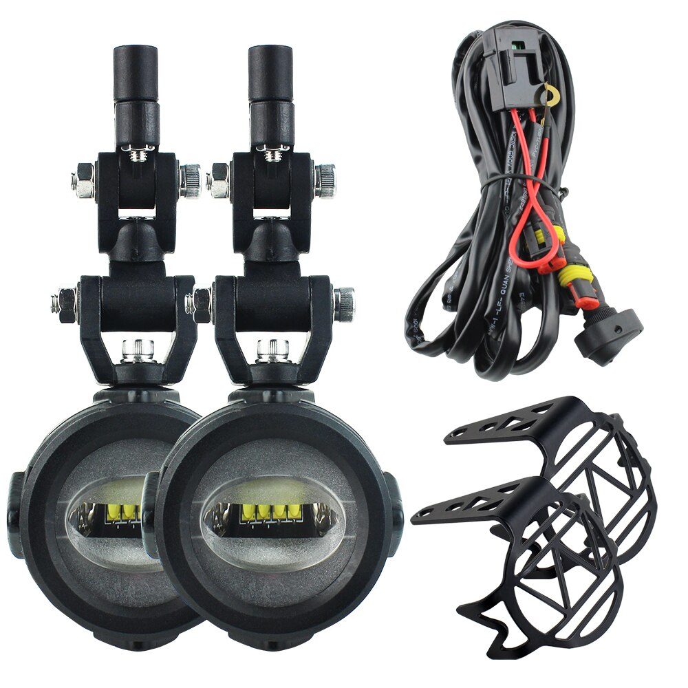 Faros antiniebla auxiliares para motocicleta, luz led con soportes delanteros para modelos BMW R1200Gs Adventure LC F650GS F800GS F700GS: Light Wire Cover