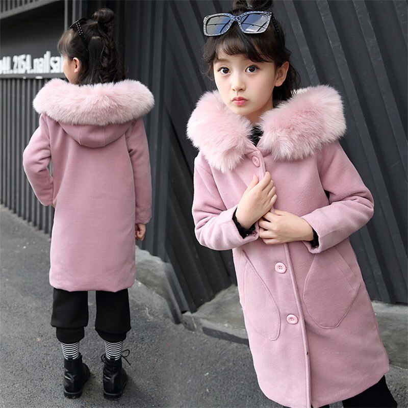 nouvelles filles à manches longues Hoode vêtements coupe-vent printemps automne hiver vêtements laine manteau enfants veste de mariage Outwear parka