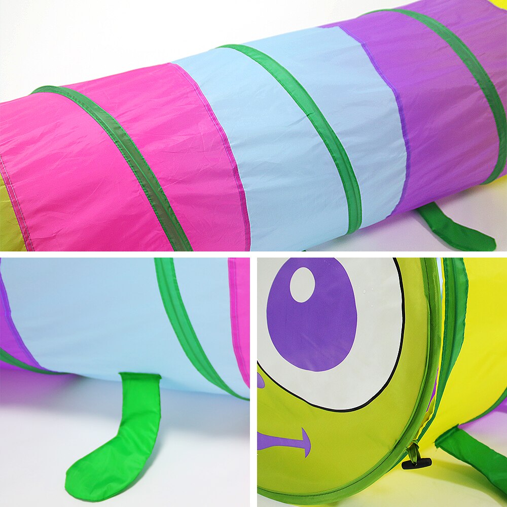 Kids Up 5-Color Caterpillar Tunnel Tube Play Tent Indoor/Outdoor Toy