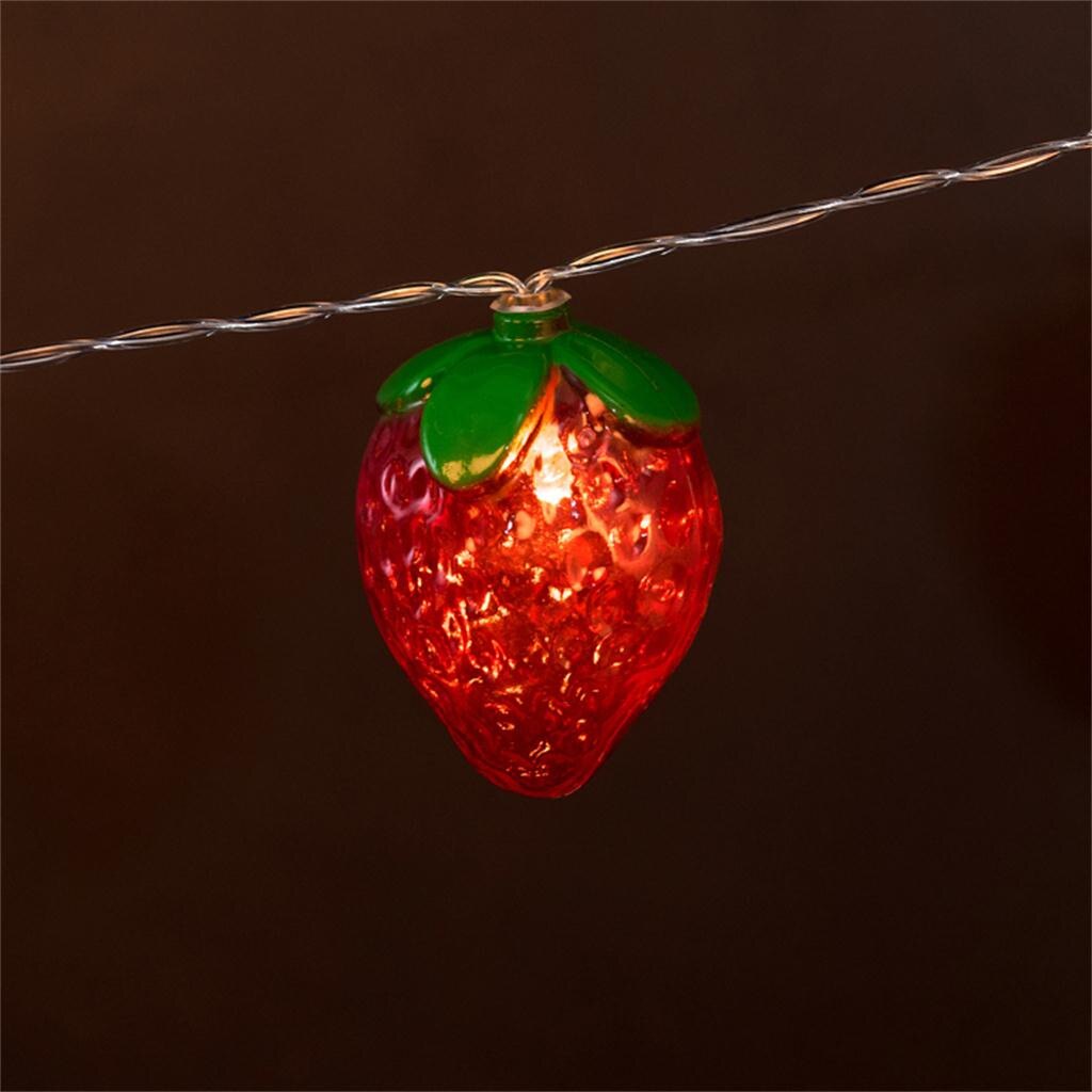 Tira de luces LED para frutas, fresa roja, decoración para habitación de niños, lámpara impermeable, Lámparas de jardín, 3,2