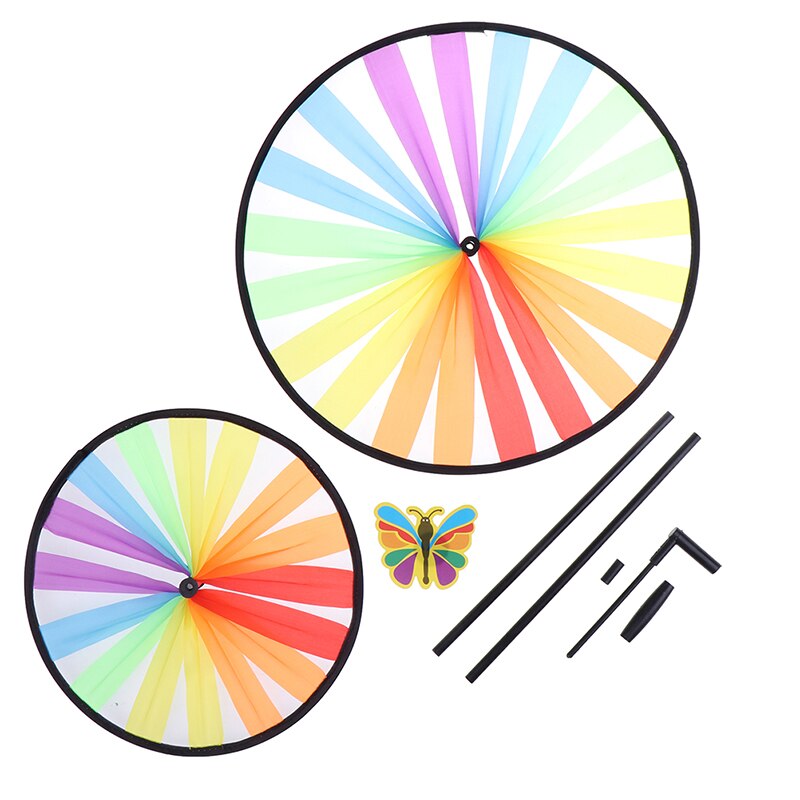 1pc coloré Polyester roue moulin à vent pour enfants activités de plein air et décoration de jardin enfants moulin à vent jouet