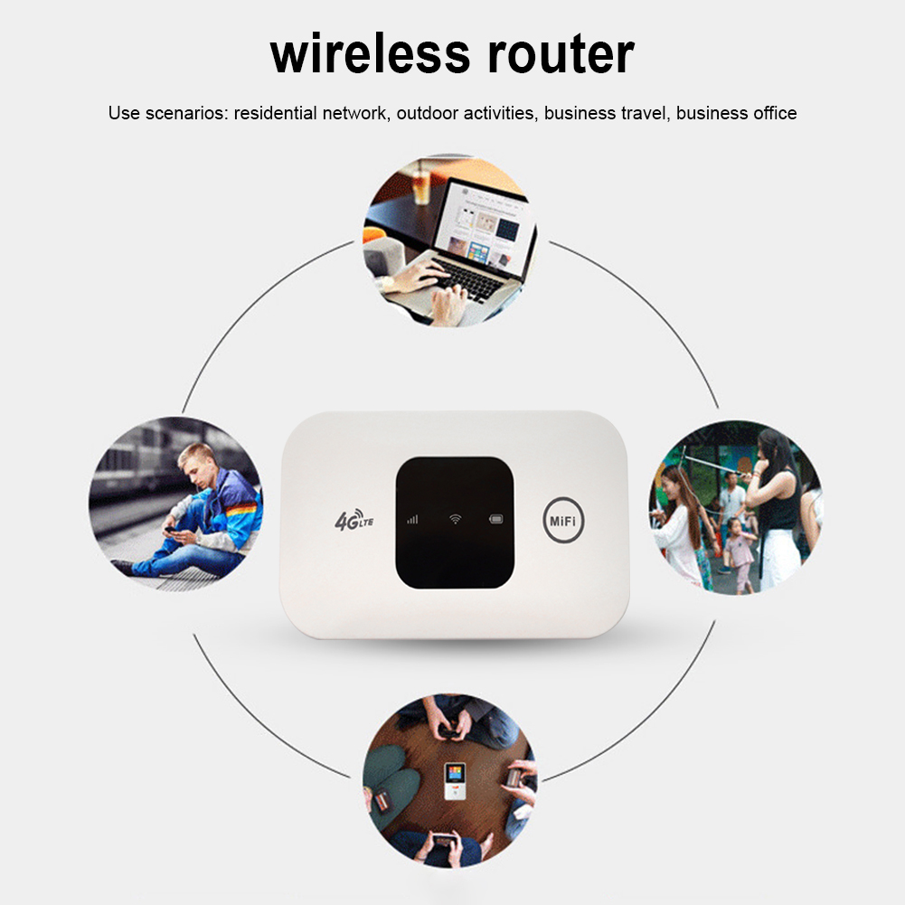 4G LTE WiFi Router Bezprzewodowy Wifi Przenośny Modem Mini Zewnętrzny Hotspot Kieszonkowy Mifi 150mbps Gniazdo Karty Sim Repeater 2100mAh Do Domu