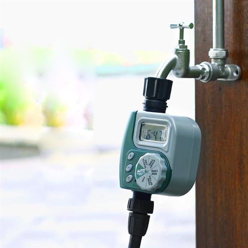 Diivoo Irrigation computer with 2 independent outputs, 6 separate programs, automatic/manual irrigation clock for irrigation, irrigation control for garden and greenhouse