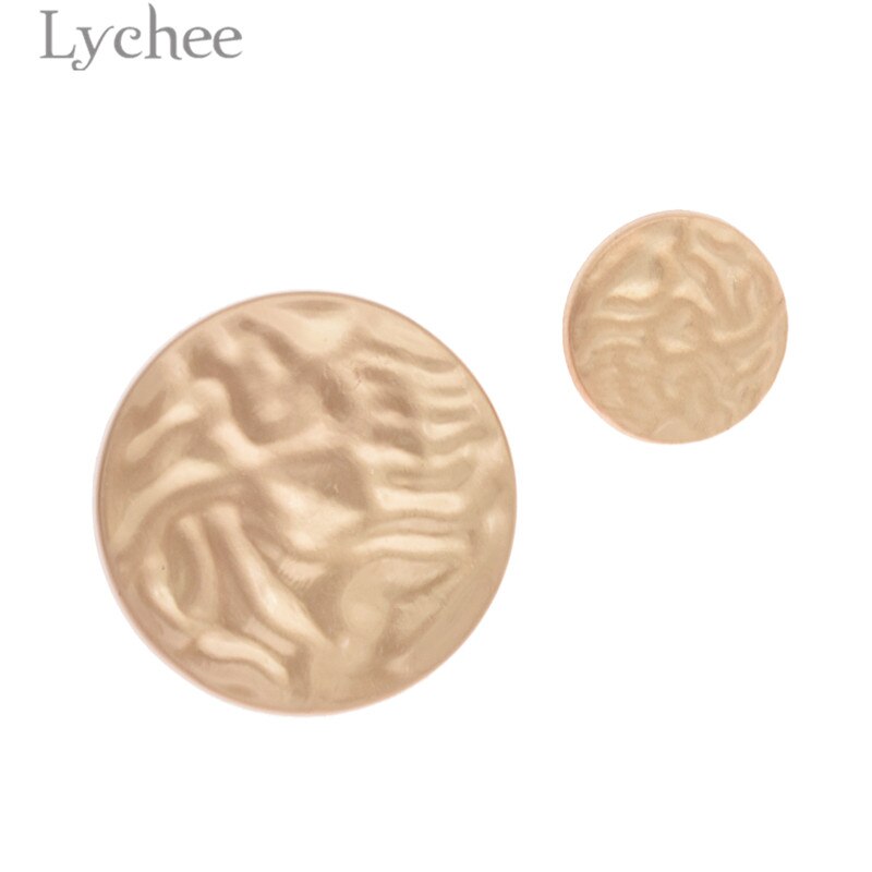Lychee life 10 stuks ronde metalen knopen goudkleurige knopen diy naaimateriaal knoop voor kledingstukken