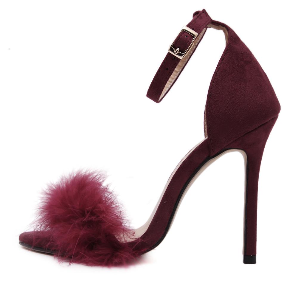 Tacones de color rojo de tacones de Punta puntiaguda Punta de color Nude con 7cm de fina con tacones altos Zapatos
