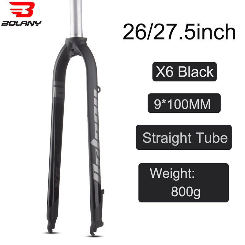 Bolany X6 Matte Rigid Fork FIt 26/27.5/29inch Aluminum Alloy Mountain Bike Fork Straight Tube 28.6mm A-pillar MTB Hard Fork: Light Grey
