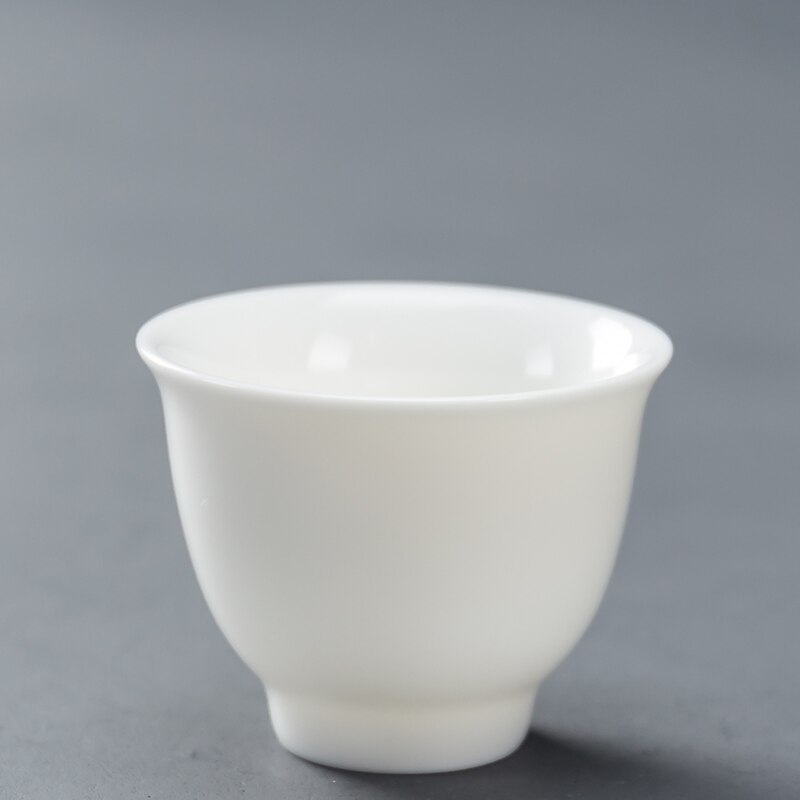 Dehua White Porcelain Teacup Chinese Handmade Ceramic Tea Set Teacup Master Cup Tea Bowl Drinkware Portable Personal Single Cup: E--50ml