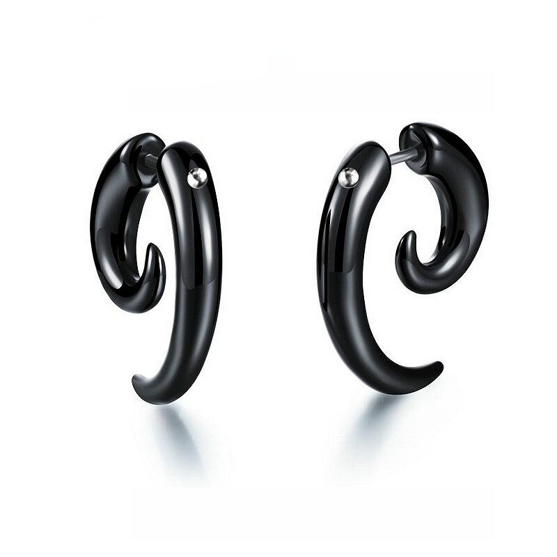 Pendientes colgantes con forma de cuerno de buey negro para hombre, joyería de , 6mm, novedad de