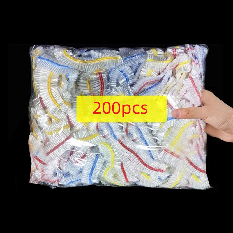 200/100/50/20pcs Saran Wrap Colorful Disposable Food Cover Food Grade Fresh-keeping Plastic Bag Kitchen Refrigerator Accessories: Light Grey
