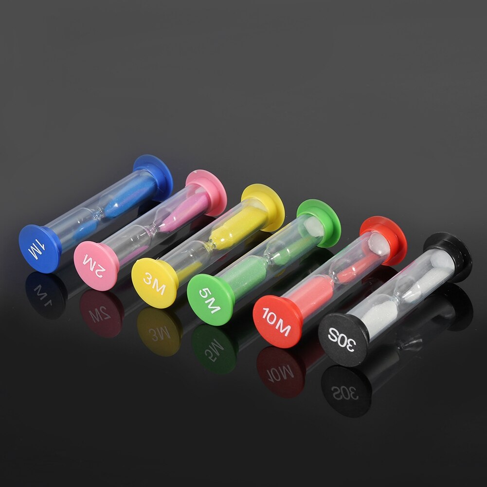 6 Pcs 30 Tweede/1 Minuut/3 Minuten/5 Minuten/10 Minuten Kleurrijke Uur Zandloper Zandloper zand Klok Timers