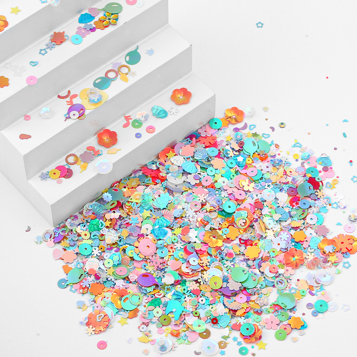 20 g/pak gemengde plastic kralenstukken, geleisteentjes, doe-het-zelf paillettenbenodigdheden