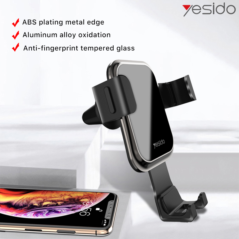 Yesido teleskop Gehärtetem Glas Schwerkraft Auto Telefon Halfter Luft entlüften Auto Halterung Für iPhone X XS Samsung S10 Handy, Mobiltelefon Auto Stehen