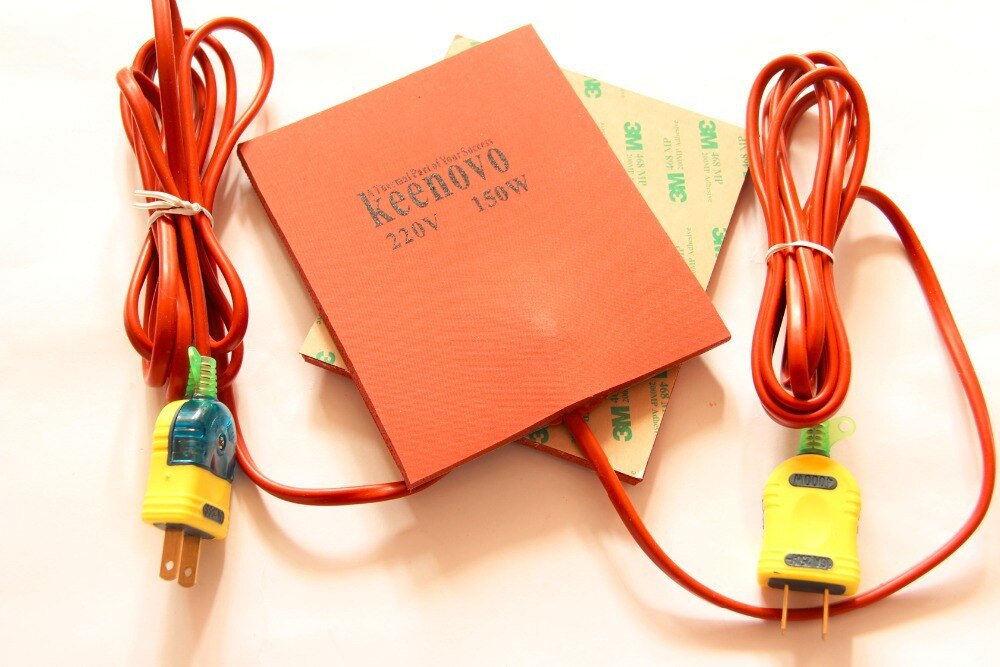 5 " x6 " 150w 220v keenovo silikonilevy moottorilohko öljypohjan hydraulisäiliön lämmitin w / 2m johto + pistoke +3m psa +90c termostaatti + sieni