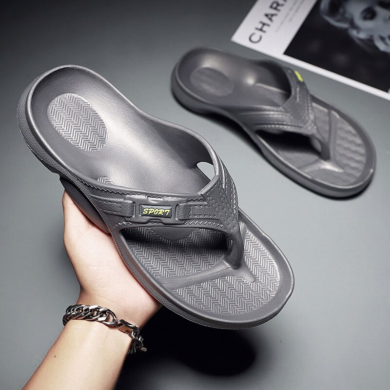 Men Summer Slippers Non-slip Beach Shower Soft Sole Male Ladies Boys Flip Flops Bathroom Shoes EVA Lightweight Sandals
