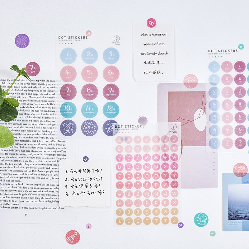 120pcs Colored Round Dot Stickers Circle Dot Labels Vintage Colors Labels For Craft Scrapbook Diary Album