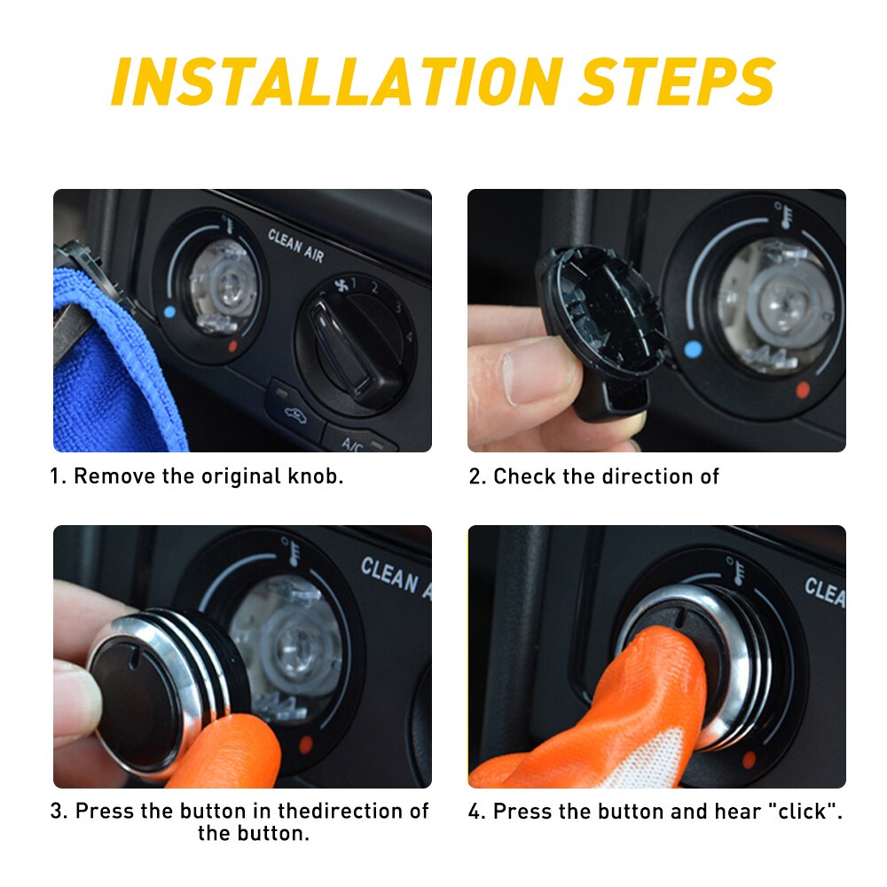 2Pcs Car Interior Accessories for Kia Rio K2 KX Cross Air Conditioning Knob Cover Heat Control Switch