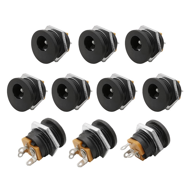 10Pcs DC-022 5.5Mm X 2.1Mm Dc Power Female Socket Connector 5.5*2.1Mm Dc Jack Panel montage-Interface Supply Jack Plug Adapter