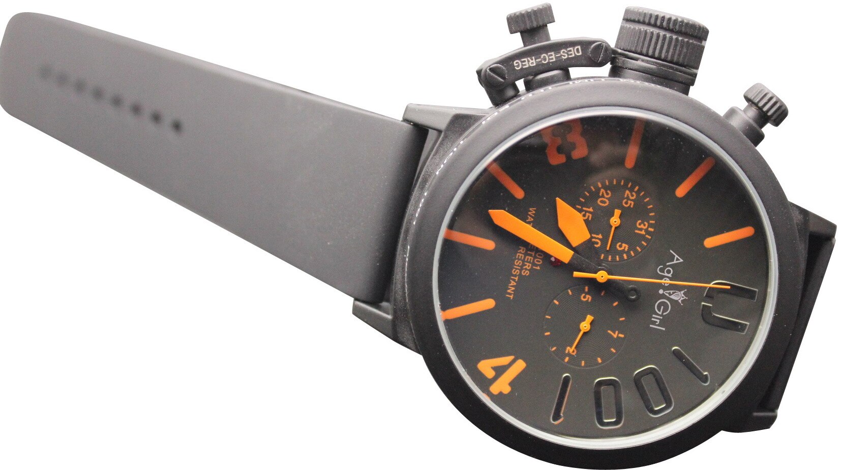 Klassieke heren sporthorloge met zwarte rubberen klassieke u-vorm, automatisch mechanisch, zelfopwindend horloge met linkse haak, big 50mm boat horloges: 7