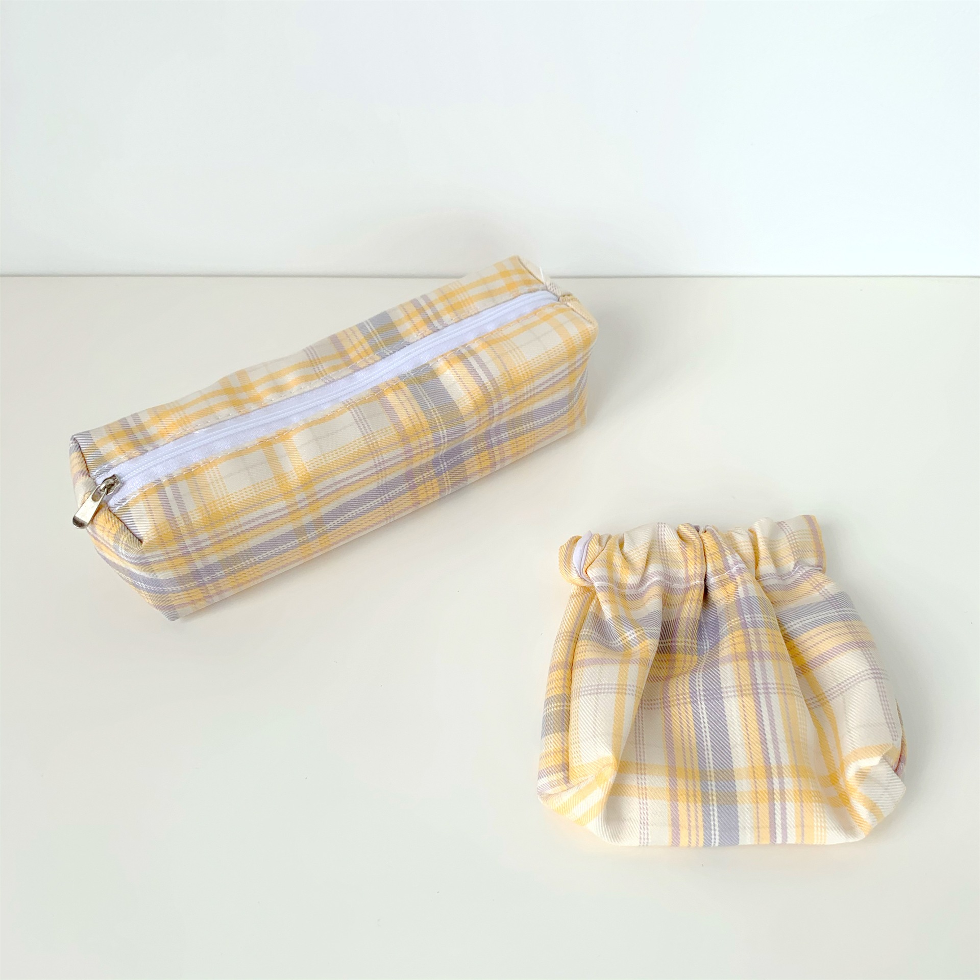 Portamonete Vintage giapponese semplice Mini Plaid retrò Plaid carino Mini custodia per ragazze borsa per donna Mini astuccio a contrasto