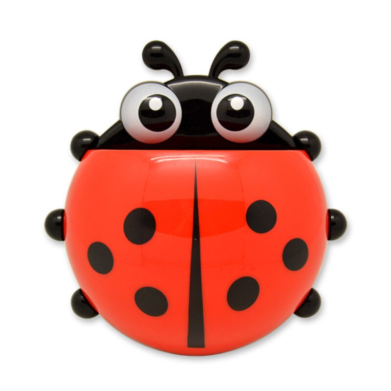Cute Ladybug Insect Toothbrush Holder Toiletries Toothpaste Holder Wall Cup Tooth Brush Container Bathroom Gadgets Accessories