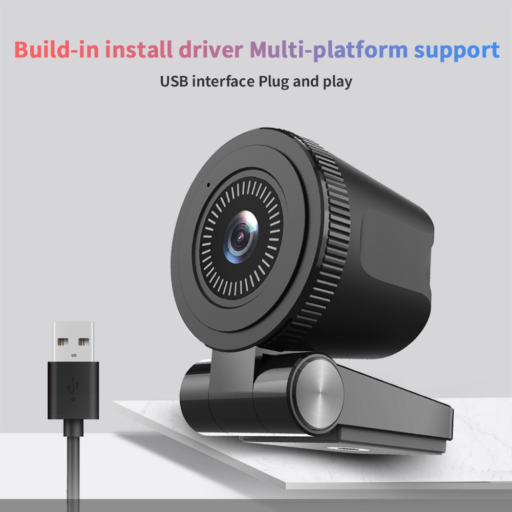 TISHRIC C180 Auto Focus 4K Full HD Webcam Web Cam Web Camera With Microphone For PC Computer Mac Laptop Desktop