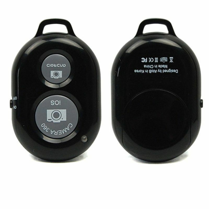 Obturador 10m do obturador de selfie do obturador de bluetooth com acessórios manuais do telefone do usuário 2019: Black