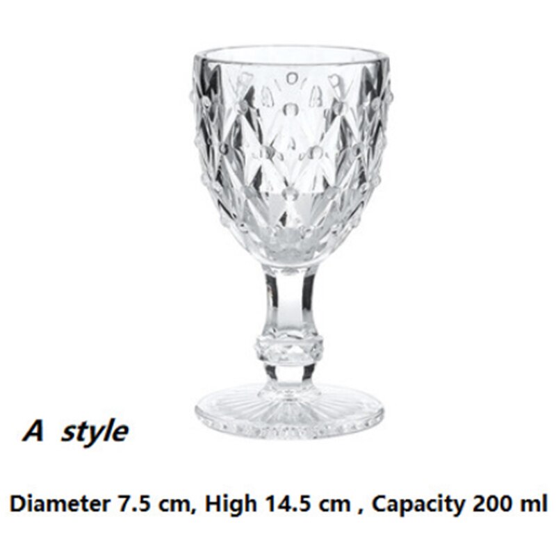 Copas de champán de cristal para boda copa de vino whisky copa de 5oz 7oz 9oz copa de cristal Retro europea en relieve sin plomo: A  200ml  Wine Glass