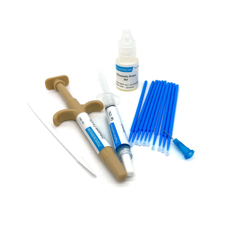 Ensemble d'adhésifs orthodontiques pour les dents, colle de liaison d'émail auto-durcissante, consommables dentaires, matériel