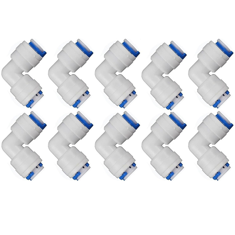 1/4 inch Tube to 1/4 inch Tube push fit elbow quick connect for RO water system Set Of 10