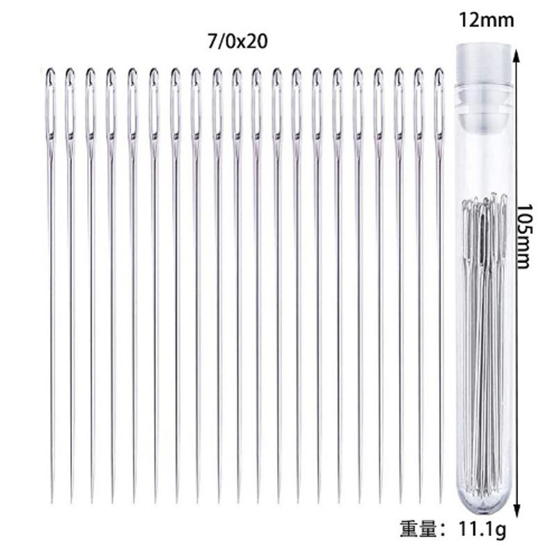 Large Eye Stitching Needles Sewing Needles Handmade Leather Needle Steel Yarn Knitting Needles Sewing Tool Set: MULTI