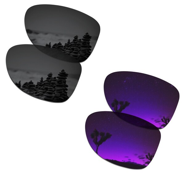Smartvlt 2 par polariserade solglasögon ersättningslinser för oakley dispatch 2 stealth svart och plasma lila: Default Title
