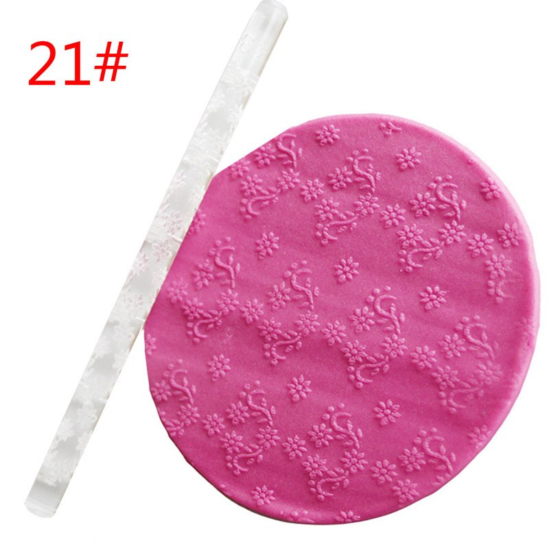 Textured Embossing Rolling Pin Fondant Cake Roller Bakeware Tools Decorating Pastry Tools Cup Top Non-stick Rolling Pin: 21