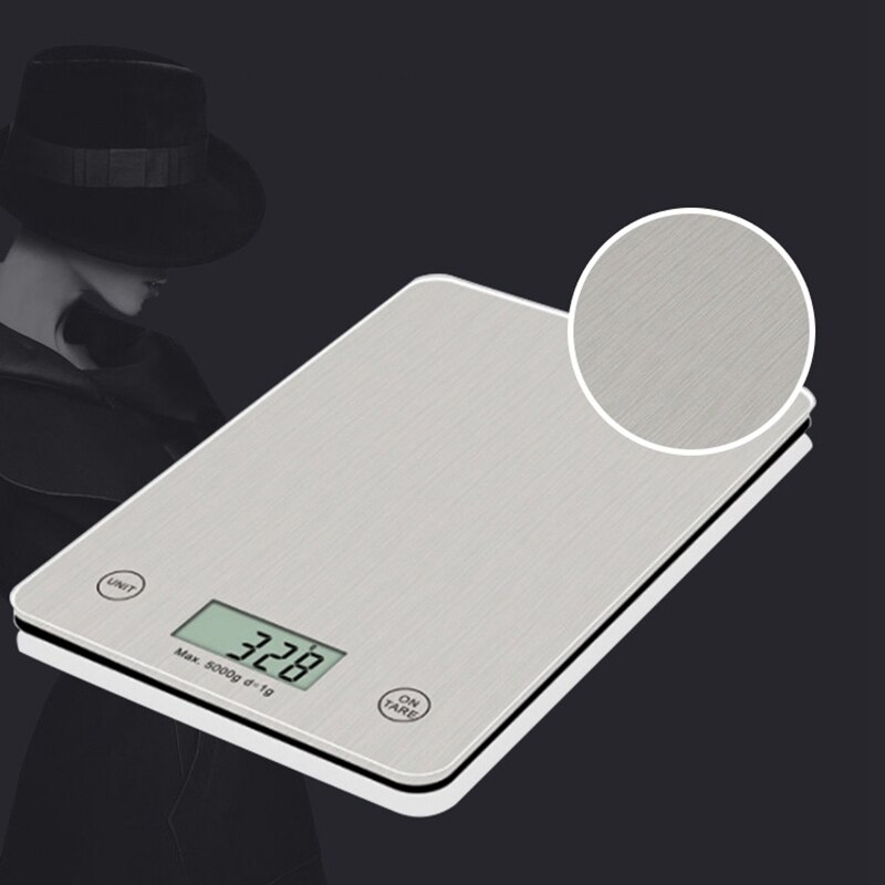 digital kjøkkenvekt, multifunksjonell matvekt med ledet sn vise, herdet glassplattform, batteri inkludert
