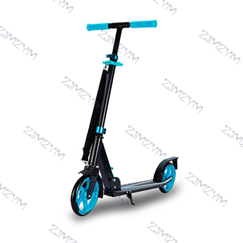 Opvouwbare Pu 2 Wielen Kick Scooter Aluminium Legering Kids Kinderen Voetpedaal Scooters Hoogte Verstelbare Oefening Speelgoed Skateboard: blue
