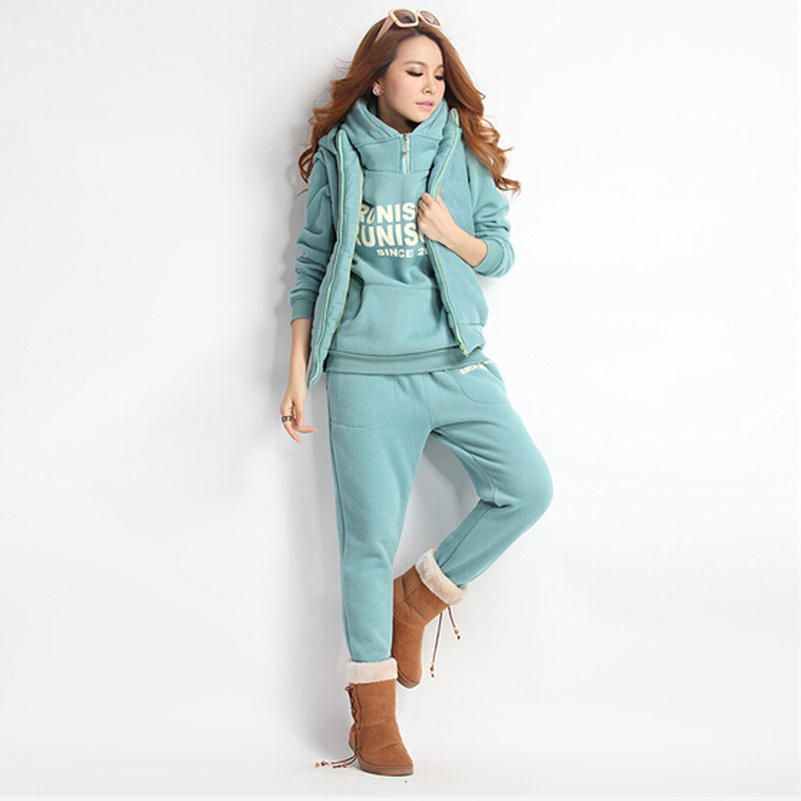 4 Color 8 Size 3 Piece Sets Suit Women Tracksuit Outfit Training Sweatsuit Winter Clothing Jogging