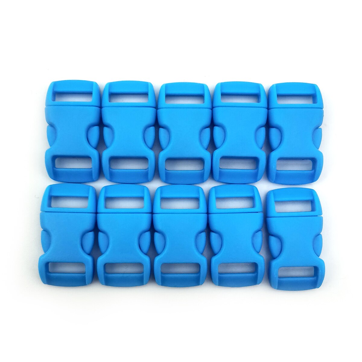 10 Stks/partij 3/8 &quot;10Mm Side Release Gesp Gebogen Parachute 550 Paracord Armband Diy Halsband Strap Webbing Outdoor kamp: Blauw