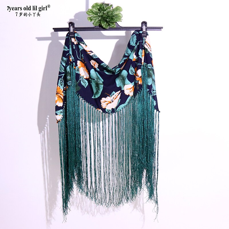 Flamenco Ats Buikdans Hollow Out Drie-Dimensionale Jacquard Perspectief True Fluwelen Sjaal Kruis Twiel CB10: Default Title