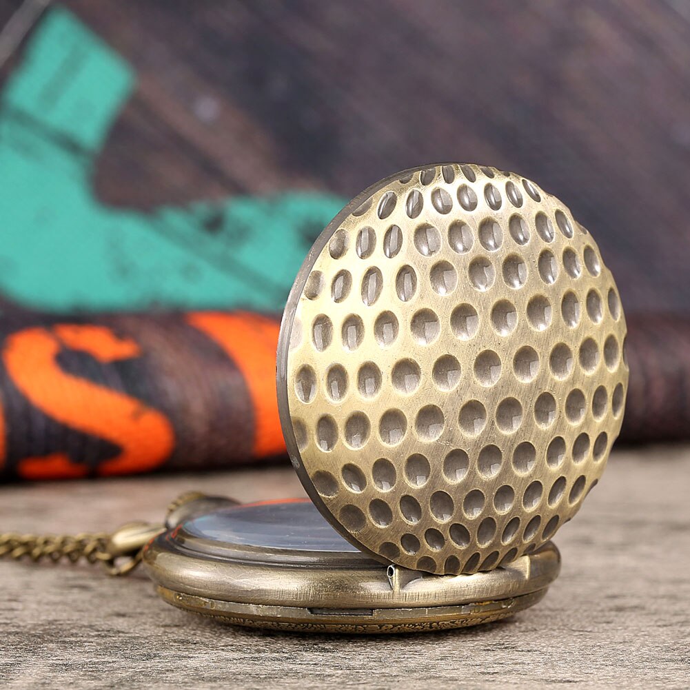 Steampunk Zakhorloge Man Ketting Pedent Sport Stijl Golfbal Patroon Vintage Horloge Man Regalos Para Hombre