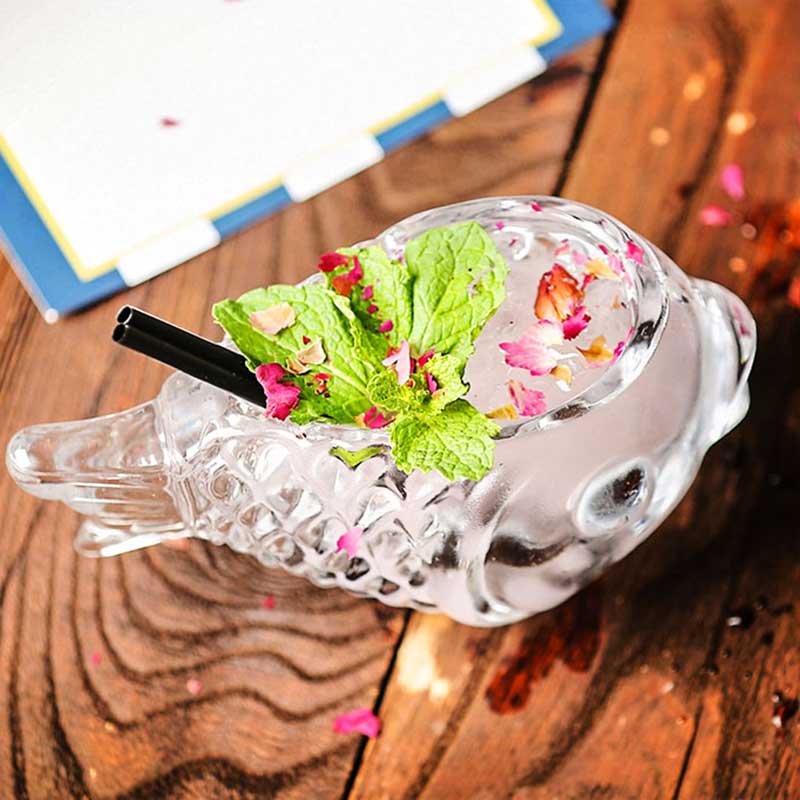 Fiskformat cocktailglas blyfritt klart vinglas hembar fest brandy cocktailjuice glas bar dekor 190ml