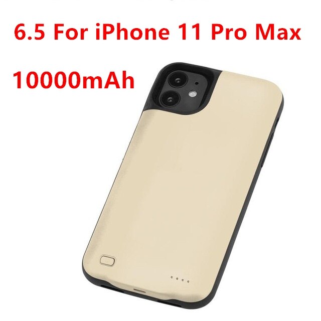 Hot 10000mAh ładowarka etui do iphone 6 6s 7 8 Plus Power Bank etui do ładowania dla iphone 11 Pro Max power bank Case: Gold i11pro Max