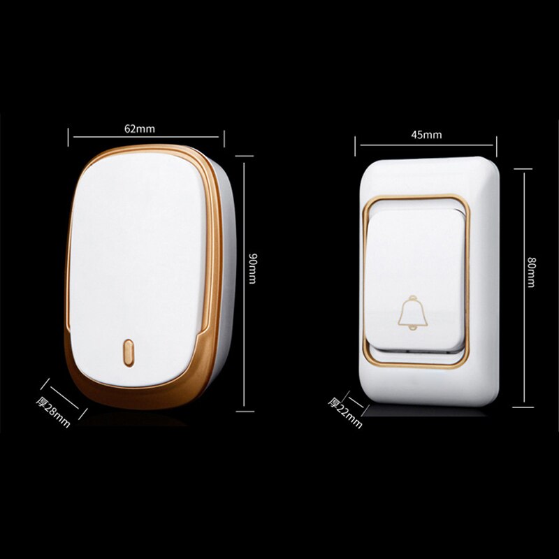 Wireless Doorbell Waterproof Battery Powered 300m Range Smart Digital Home Door Bell 36 Chimes 4 Volume B88