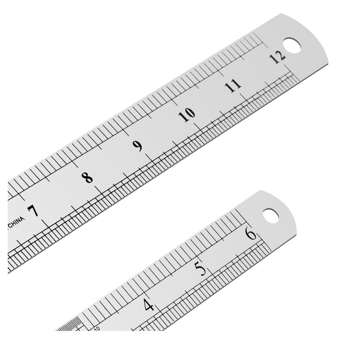 Stainless Steel Ruler 12 Inch + 6 Inch Metal Rulers