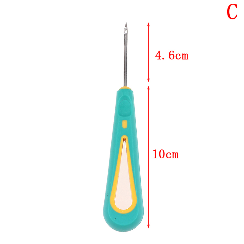 Punzón de aguja desmontable de 3 tamaños, cosido a mano, perforador de acero, punzón, agujas de costura para reparación de zapatos de cuero: C